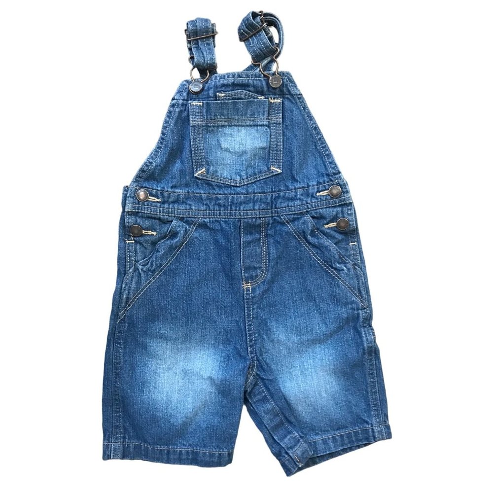 Genuine Kids by OshKosh‎ 100% Cotton Denim Bib Overall Shorts Unisex Kids 24M